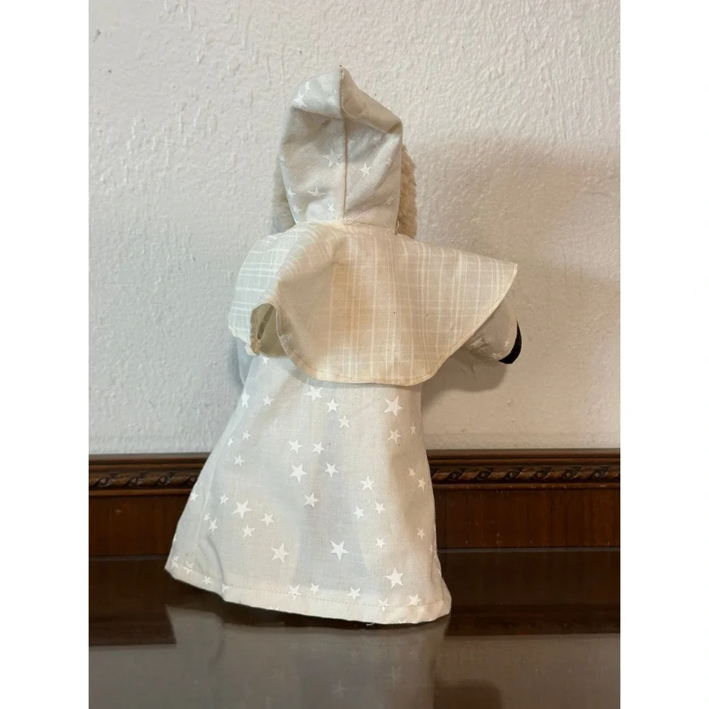 Cheryl Mikulls 1992 Signed Folk Art Santa Claus Figure Cream Star Robe #10 13